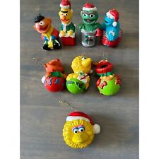 Vintage Sesame Street Christmas Ornaments Lot of 8 picture