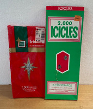 Vintage Icicles Pyramid 2000 Strand & Brite Star 1000 Strand Lot of 2 Boxes New picture