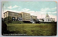 Postcard R I State Capitol and Normal School Providence R I posted 1911 picture