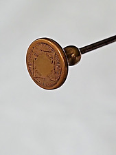 Antique Victorian Brass Round Hat Pin - Hatpin 5 1/2