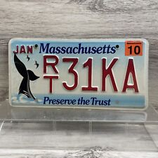 2010 Massachusetts License Plate Preserve The Trust Whale Ocean #RT31KA January picture
