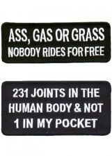 A** Gas Grass & 231 Joints-1 in Pocket Motorcycle Funny Biker Jacket/Vest Patch picture