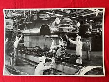 Big Vintage Car Picture. 1949 Ford (6 Cyl) On Assembly Line. 12x18, B/W picture