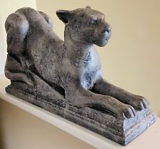 RARE Vtg MCM Vanguard Accents Grey Puma Lion Imperial Cat Ceramic Statue. picture