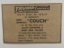 1969 ANDY WARHOL’S, ‘COUCH ‘ Baby Jane Holzer , Allen Ginsberg ,Trump Cinema NYC picture