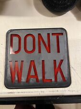 Vintage Traffic Signal pedestrian crossing lense 9 3/8” X 8 7/8” Don’t Walk Lens picture