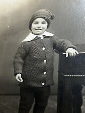 Antique Postcard RPPC Little Boy Winter Sweater Circa 1910s picture