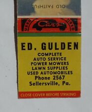 1950s Ed. Gulden Auto Service Lawn Mowers Used Cars Sellersville PA Bucks Co MB picture