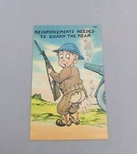 World War 2 Army Comic Cartoon Humor Postcard 1940's Unused Tichnor Bros., Inc. picture