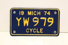 vintage 1974 michigan cycle license plate picture
