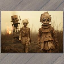POSTCARD Bad Kids Weird Creepy Vibe Field Metal Masks Strange Apocalypse Unusual picture
