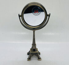 Vintage Bronze Eiffle Tower Mirror Double Sided Standing 3x Magnify Art Decor 11 picture