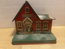 U.S. Metal Toy Tin School House Bank P.S.23 Lollipop Holder Vintage Lithograph picture