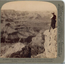 ARIZONA, Man Looking Down to The Colorado River--Underwood Stereoview B99 picture