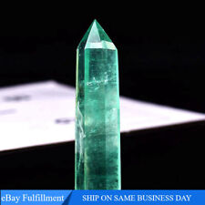 70-80mm Natural Green Fluorite Quartz Crystal Point Wand Tower Obelisk Healing picture