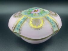 Art Deco Giraud Limoges France Porcelain Lidded Vanity Trinket Box Hand Painted picture