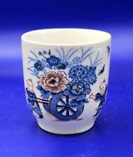VTG Japanese Ceramic Sake Cup w/ blue and brown Karako figural design picture
