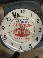 Vintage Raytheon Tube Clock Original, Tested And Works, 15” picture