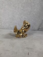 Vintage MCM Bright Gold Porcelain Dove/Pigeon Figurine Home Décor 4.5