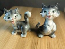 Vintage Two (2) Goebel Grey Cat Kitten Figurines w/ Whiskers West Germany picture