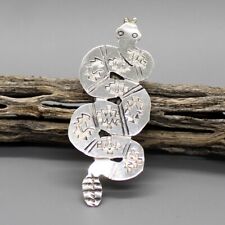 NAVAJO-STERLING SILVER HAND STAMPED SNAKE PIN by ED ABEYTA-NATIVE AMERICAN picture