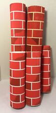 Vintage Lot of 5 BRICK Corrugated Paper Christmas Corobuff Fireplace 24 X 7 FT picture