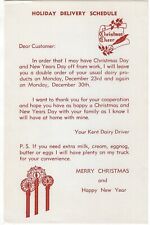 Kent Dairy Auburn NY Holiday Delivery Schedule Christmas New Year Milk Eggnog picture