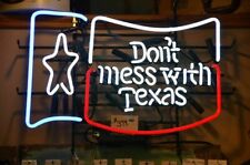 Don't Mess With Texas TX Galss Neon Beer Sign 24