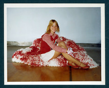 Vintage Teen Girl Cheerleader Sitting on Pom, Poms 1970's-Original Snapshot picture