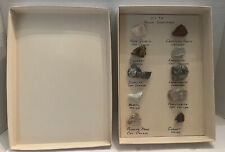 Vintage Gemstone Rocks Rough 10 Classroom Display Box Samples Education Geology picture