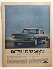 1963 Vintage CHEVY II Antique Magazine Automobile Print Ad - Full Page Color picture