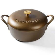 Home Bronzed Pre-Seasoned Cast Iron 5-Quart Dutch Oven with Lid by，US picture
