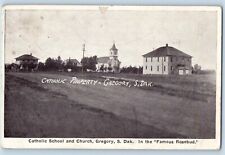 Gregory South Dakota SD Postcard Catholic School Property Famous Rosebud c1927 picture