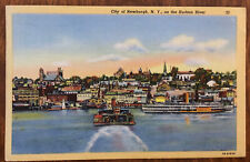 Linen Postcard  Ferry Crossing The Hudson River City of Newburgh, N. Y.  PM 1949 picture