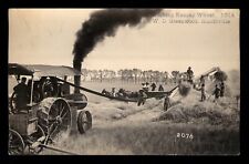 RPPC 1914 Threshing Kansas Wheat Postcard Steam Tractor picture