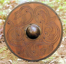 Medieval Viking vintage Shield Battle-Ready Shield Unique Wooden 24'' handmade picture