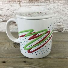 Vintage FTD Especially For You Coffee Mug with Lid Polka Dot Red Green Scribble picture