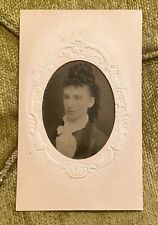 Antique Tintype Photo Paper Frame Handsome Woman Interesting Hair Ringlets picture