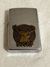 Vintage 1991 Zippo Buck Deer Chrome Lighter  Works picture