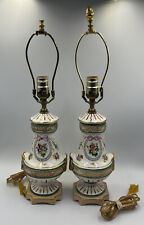 Amoges Hand Painted Lamps Gold Trim Floral Includes 2 Lamps picture