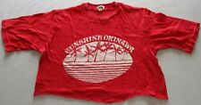 Vintage Sunshine Okinawa Souvenir Shirt Woman's Red (L) Crop Top Single Stitch picture