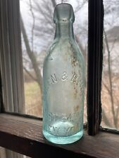 Bolen & Byrne Blob Top Bottle East 54th Street NY 1890s Aqua Approx. 7” tall picture