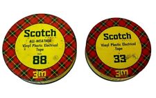 Lot of 2 Vintage 3M Scotch Brand 33 & 88 Electrical Tape and Collectible Tins picture