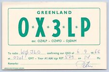 QSL CB Ham Radio Card OX3LP Greenland 1966 picture