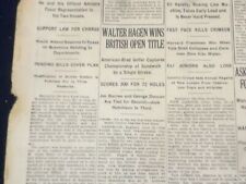 1922 JUNE 24 NEW YORK TIMES - WALTER HAGEN WINS BRITISH OPEN - NT 8409 picture