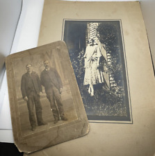 ANTIQUE Vintage Black White Photos Lot 1920s PORTRAITS Men Flapper Woman House picture