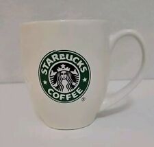 Starbucks Logo Coffee Mug Siren Mermaid Curve Barrel Round 14 oz White 2010 picture