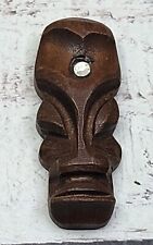 Wooden Maori Tekoteko Necklace Pendant Oceania Carved Art Polynesian picture