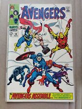 Avengers 58 VG- 1968 Origin Vision Centerfold Detached At Bottom Staple Marvel picture