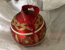 WATERFORD HOLIDAY HEIRLOOM ORNAMENT RED/WHITE/GOLD/SWAROVSKI STONES( 73.5.30) picture